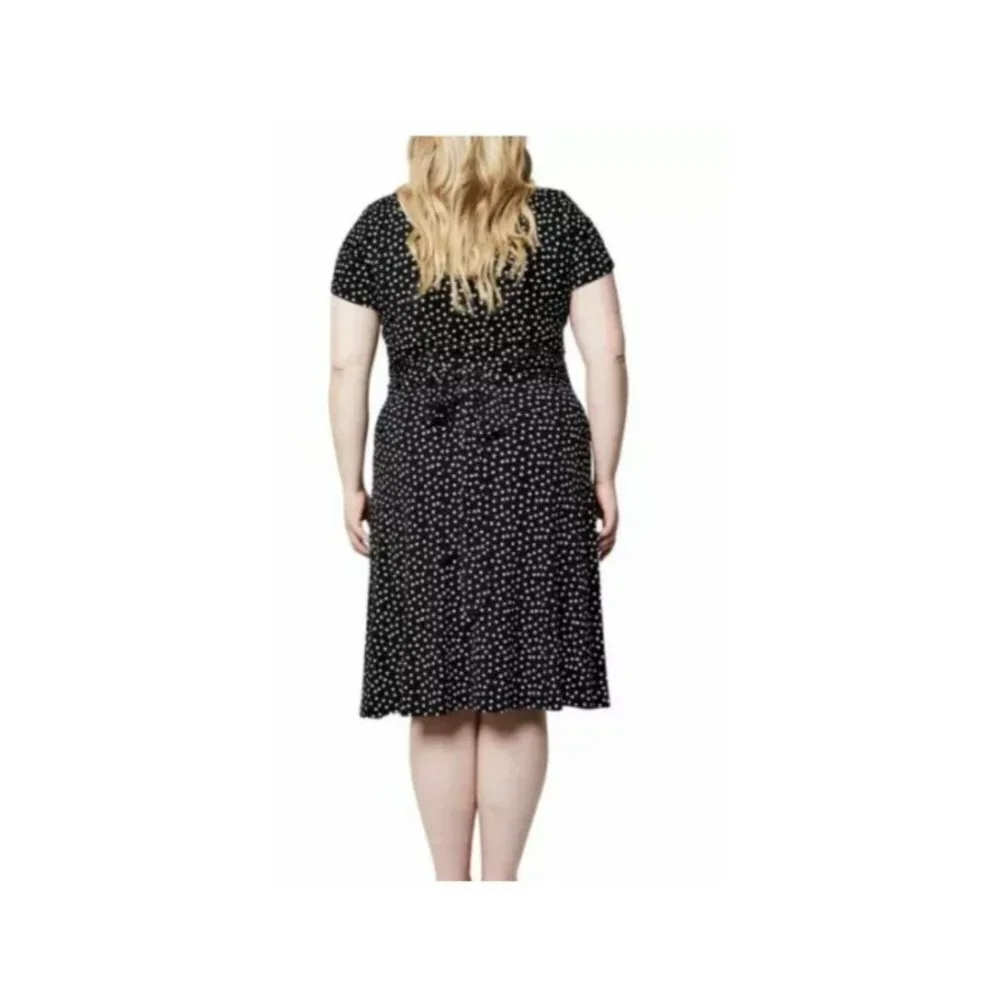 Leota Ladies’ Short Sleeve Confetti Dot‎ Dress SZ 3X